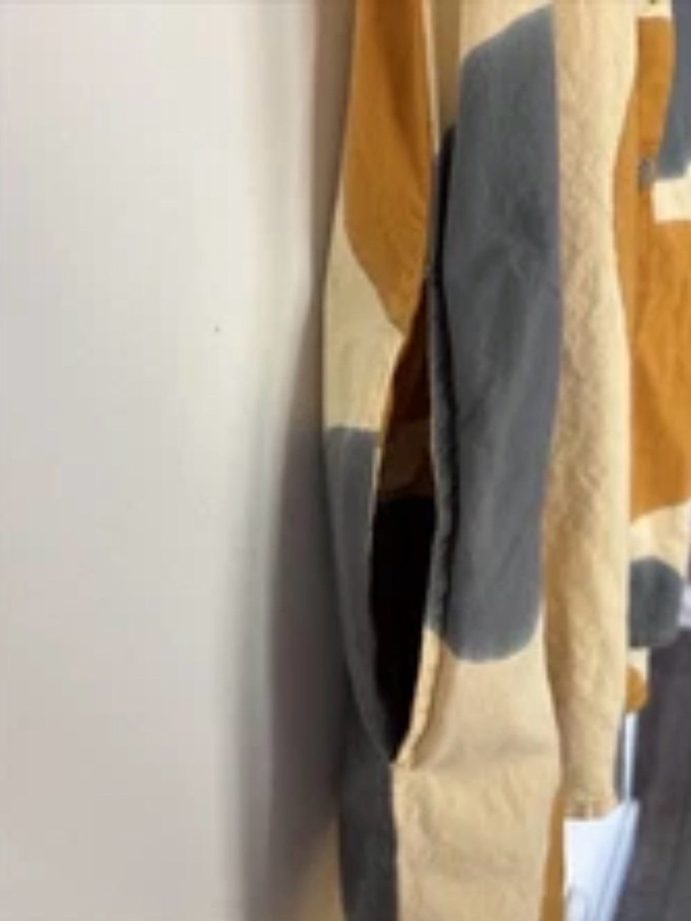 Adverb Printed Button-Up Tunic in Cream, Mustard & Gray - Picture 3 of 9